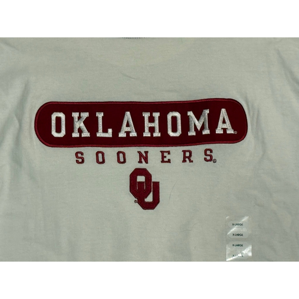Vintage 90s Oklahoma Sooners Ringer T Shirt Sz XL Pro Player NCAA White/Red - Picture 5 of 8